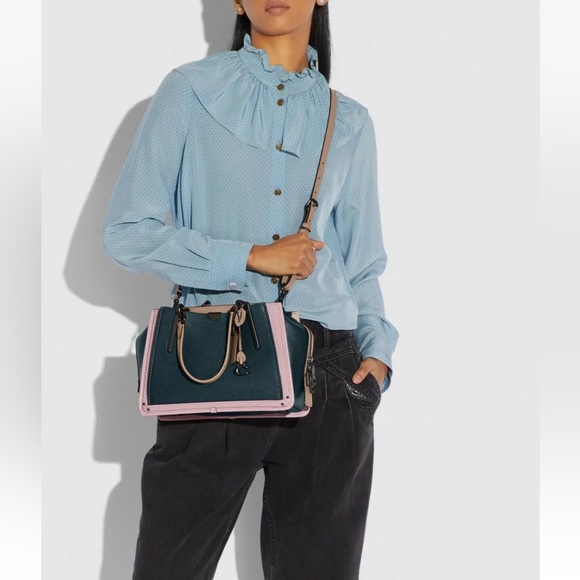 Coach Dreamer crossbody satchel bag in color block - Picture 1 of 16